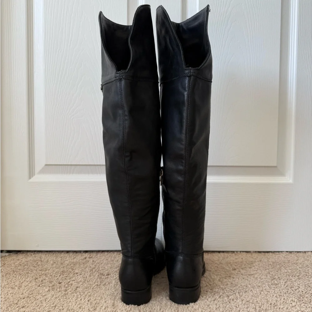 Frye Melissa Leather Over-The-Knee‎ Boots in black size 6